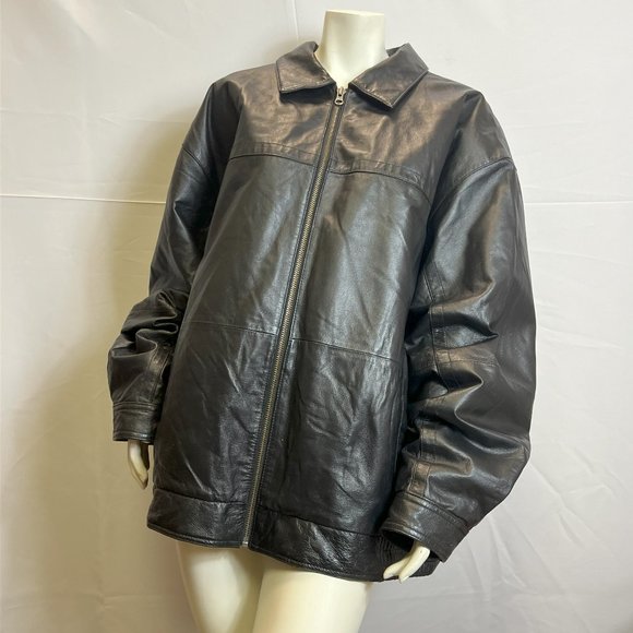 Harbor Bay Black Leather Jacket - Picture 1 of 10